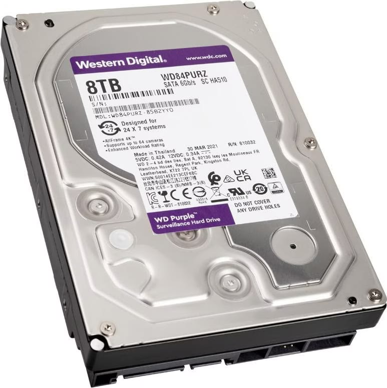 WD PURPLE SURVEILLANCE HARDDRIVE 8TB